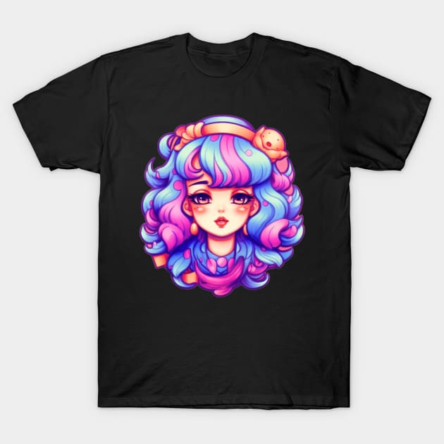 Cute Kawaii Girl T-Shirt by Teravitha